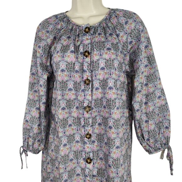 J Crew Liberty Club Nouveau Button Up Shirt Dress Women Size XXS NEW W/O BELT - Picture 2 of 8